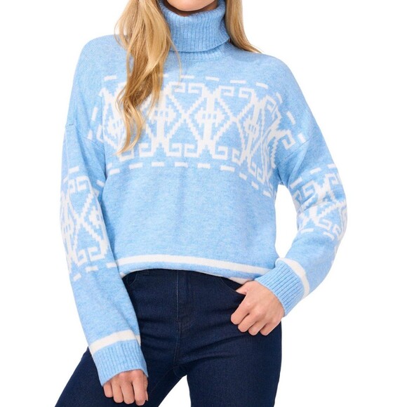 CeCe Fair Isle pattern warm turtleneck sweater. Size M. oversized NWT - Picture 6 of 7